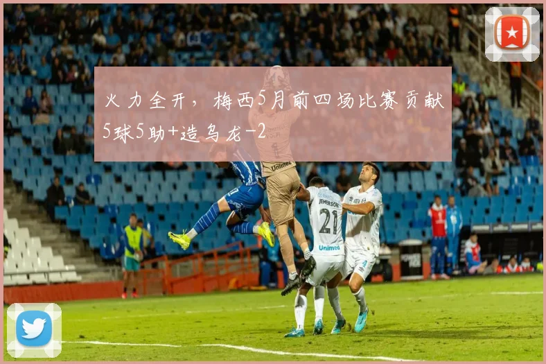 火力全开，梅西5月前四场比赛贡献5球5助+造乌龙